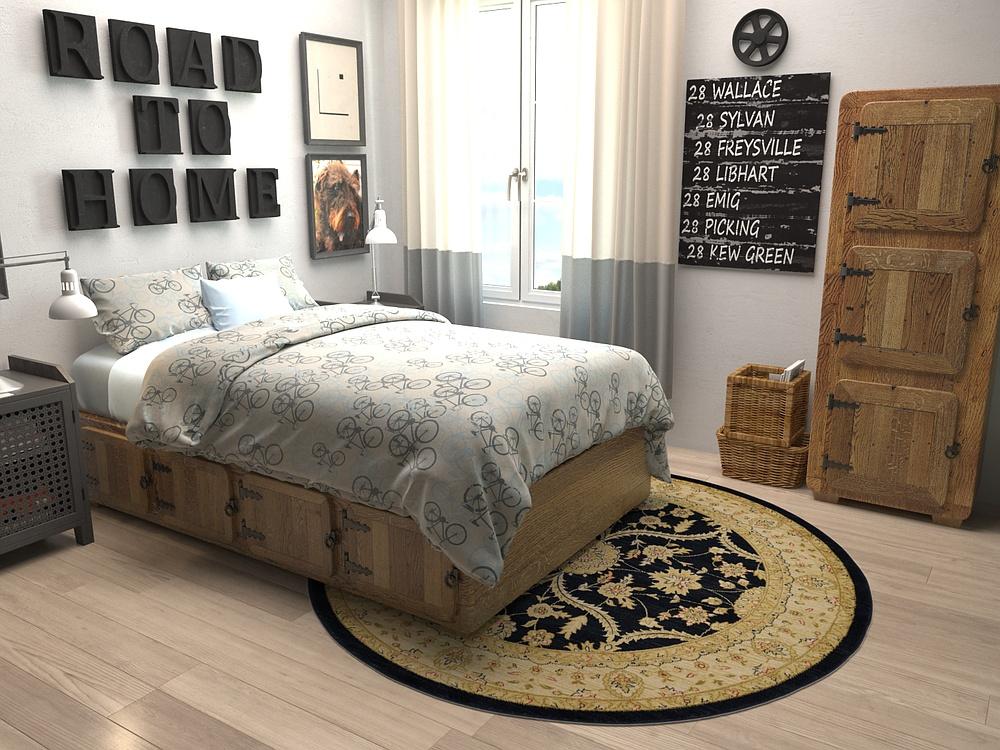Beiger Vintage-Teppich für Wohnzimmer mit weicher Textur und klassischem Design 5
