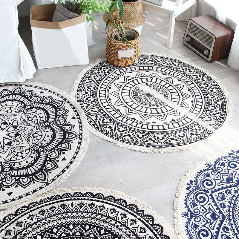 Boho Teppich für Schlafzimmer – Haustierfreundliches Geometrisches Design aus Baumwolle 3
