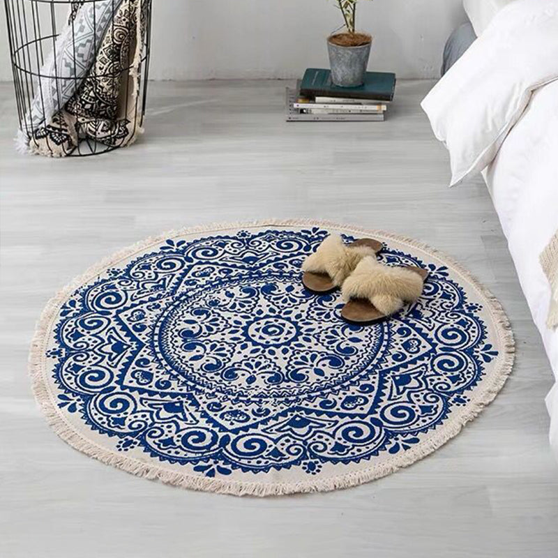 Variant image for Boho Teppich für Schlafzimmer – Haustierfreundliches Geometrisches Design aus Baumwolle-7