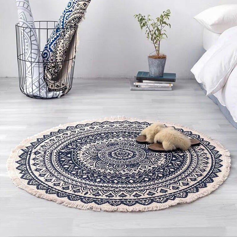 Boho Teppich für Schlafzimmer – Haustierfreundliches Geometrisches Design aus Baumwolle 4