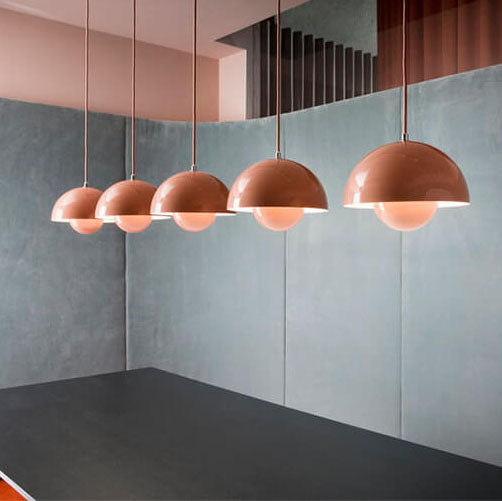 Variant image for Nordische Pendelleuchte Hängeleuchte mit Halbkreis Kuppel für Esszimmer und Wohnbereich-7