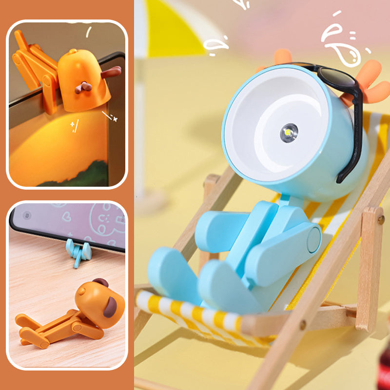 Mini-LED-Nachtlicht mit niedlichen Cartoon-Tieren, Welpen und Hirschen, verstellbare kleine Telefonhalter-Schreibtischlampe-3