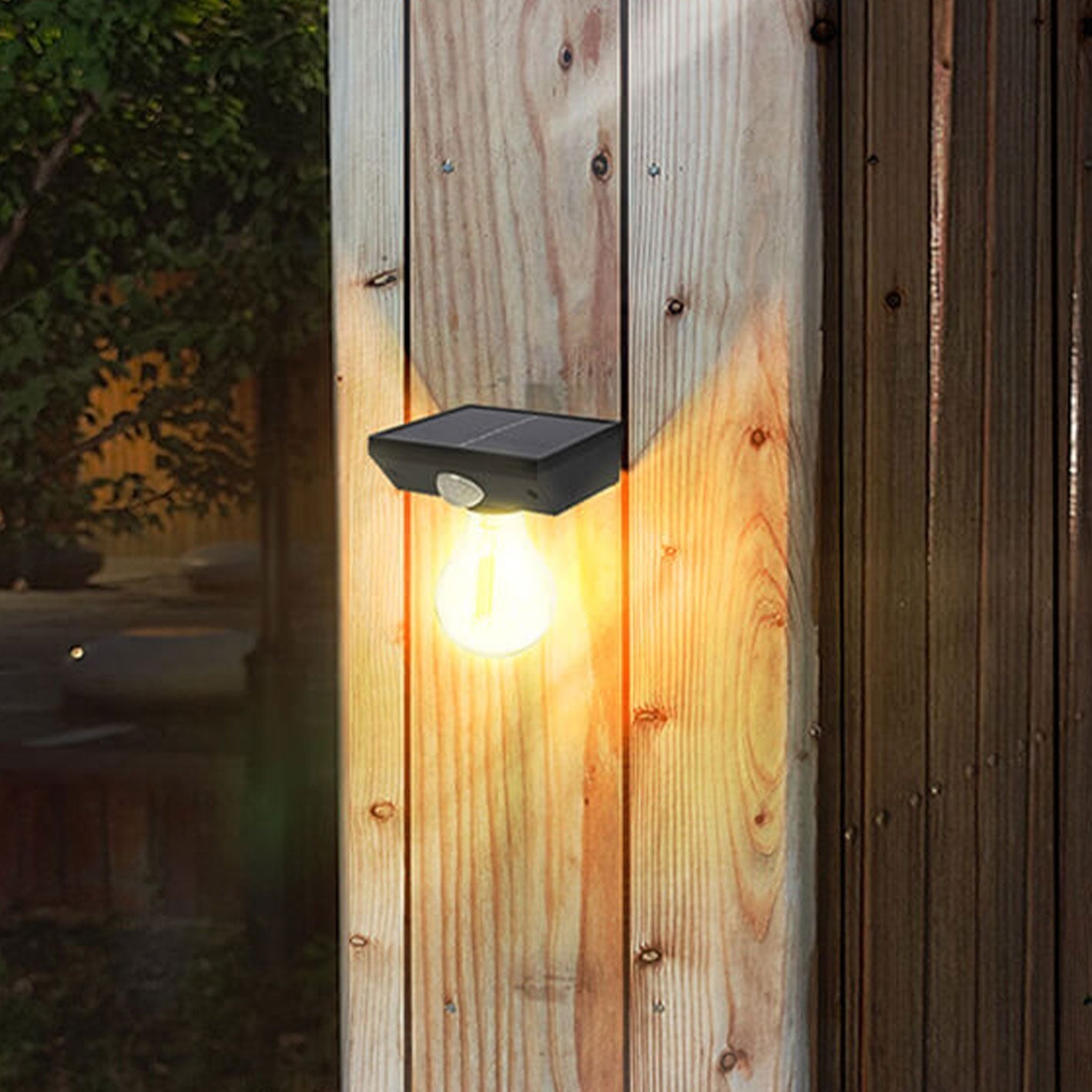 Variant image for Moderne Wandleuchte Schwarz mit Körpersensor für Außenbereich - LED Solar Wandleuchte-2