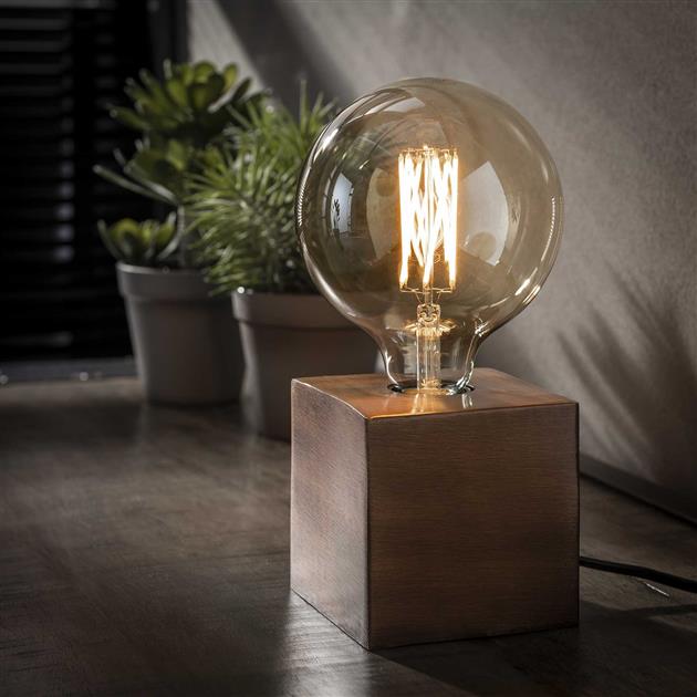 RustikBloc Industrielle Tischlampe | Retro Design | Perfekte Beleuchtung für Schreibtisch & Wohnzimmer | In Bronze, Schwarz & Kupfer erhältlich-5