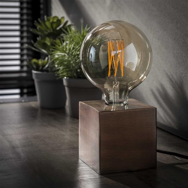 RustikBloc Industrielle Tischlampe | Retro Design | Perfekte Beleuchtung für Schreibtisch & Wohnzimmer | In Bronze, Schwarz & Kupfer erhältlich-3