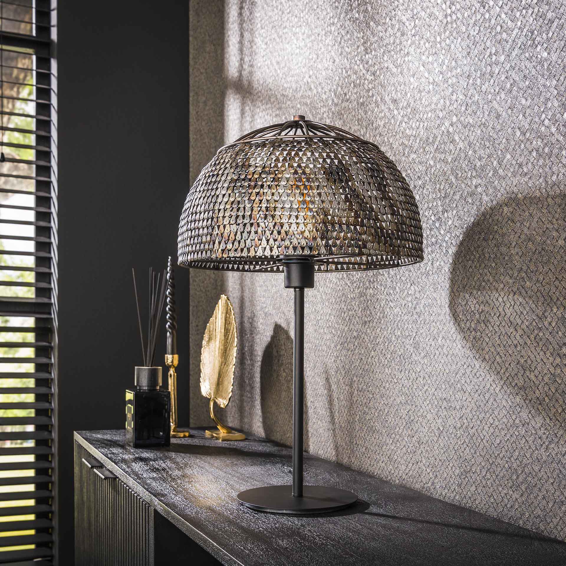 LuxoShade Designer Tischlampe | Schwarz-Braunes Finish | Modernes Design für Wohn- & Schlafzimmer | Stimmungsvolle Beleuchtung-3