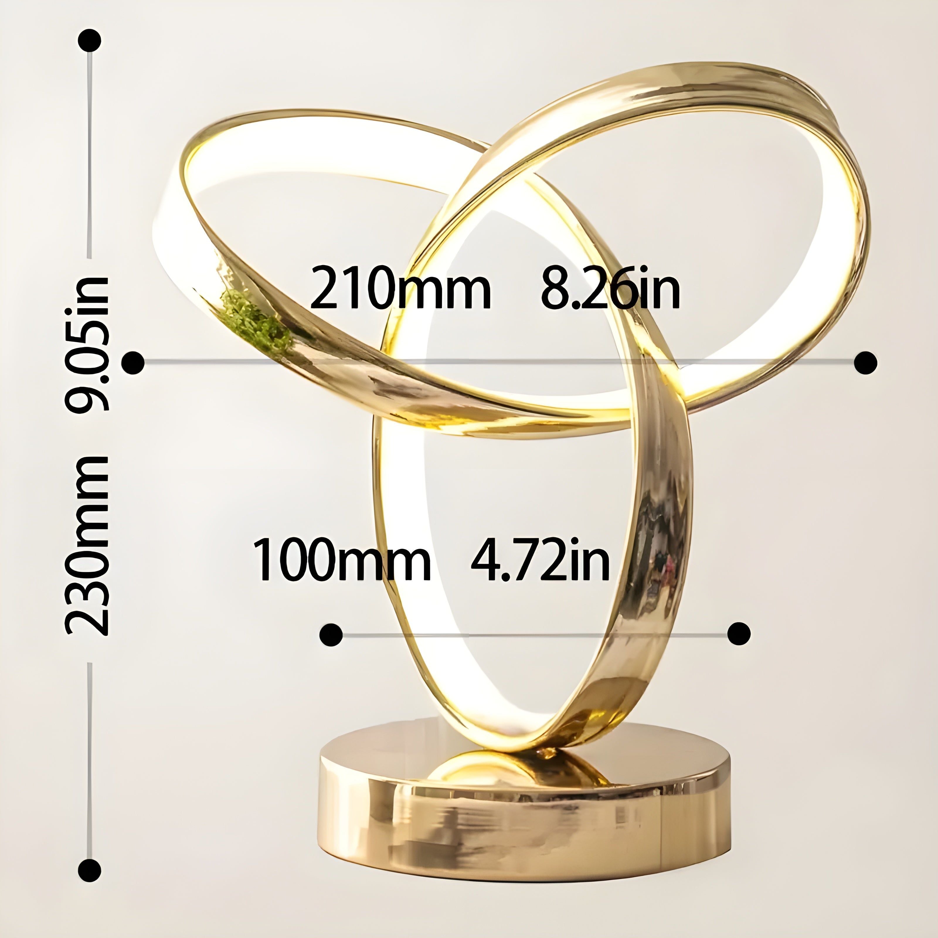 Elegante goldene Möbiusring Schreibtischlampe - Niedliche LED Leselampe