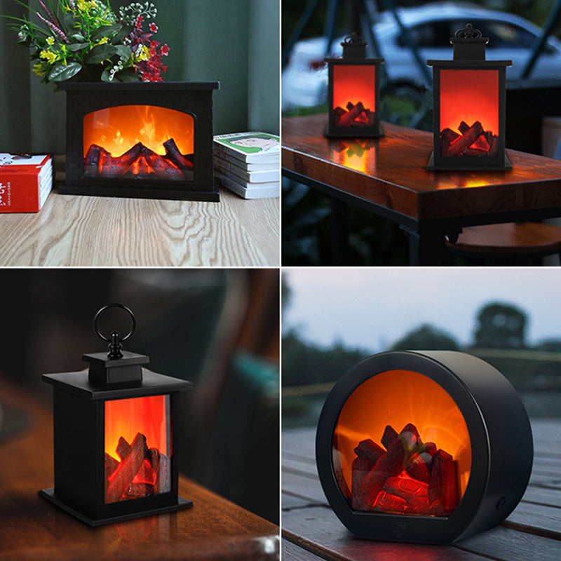 Trendy Retro ABS Simulierte Flamme Kamin Tischlampe