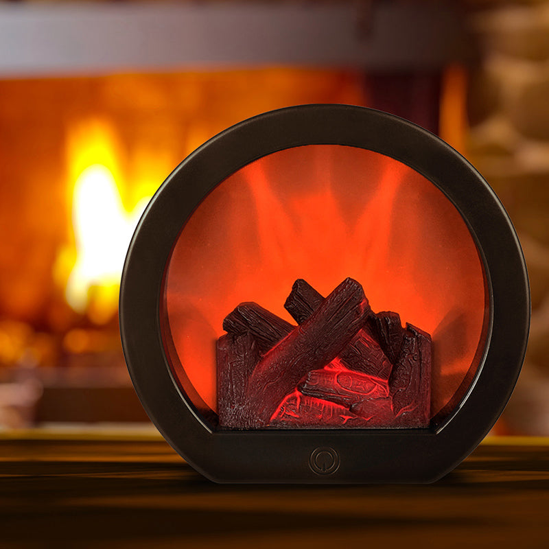Trendy Retro ABS Simulierte Flamme Kamin Tischlampe