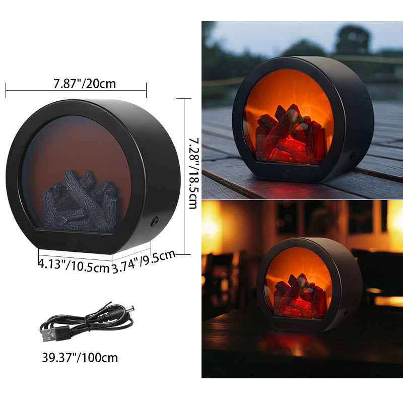 Trendy Retro ABS Simulierte Flamme Kamin Tischlampe