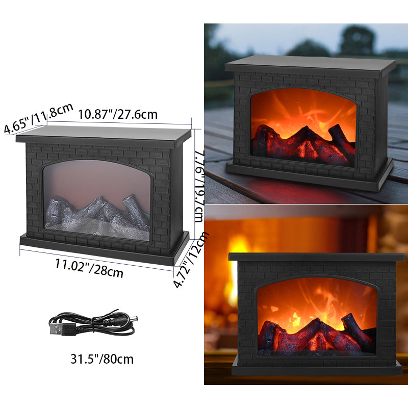 Trendy Retro ABS Simulierte Flamme Kamin Tischlampe