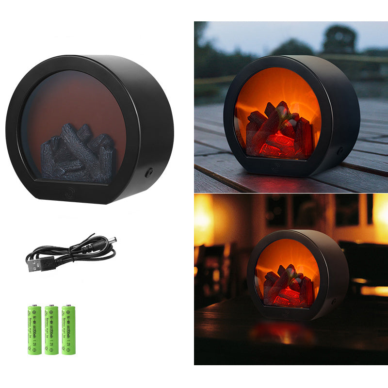 Trendy Retro ABS Simulierte Flamme Kamin Tischlampe