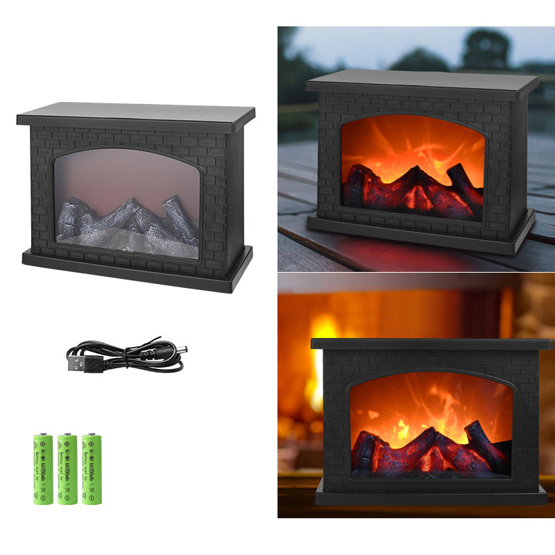 Trendy Retro ABS Simulierte Flamme Kamin Tischlampe