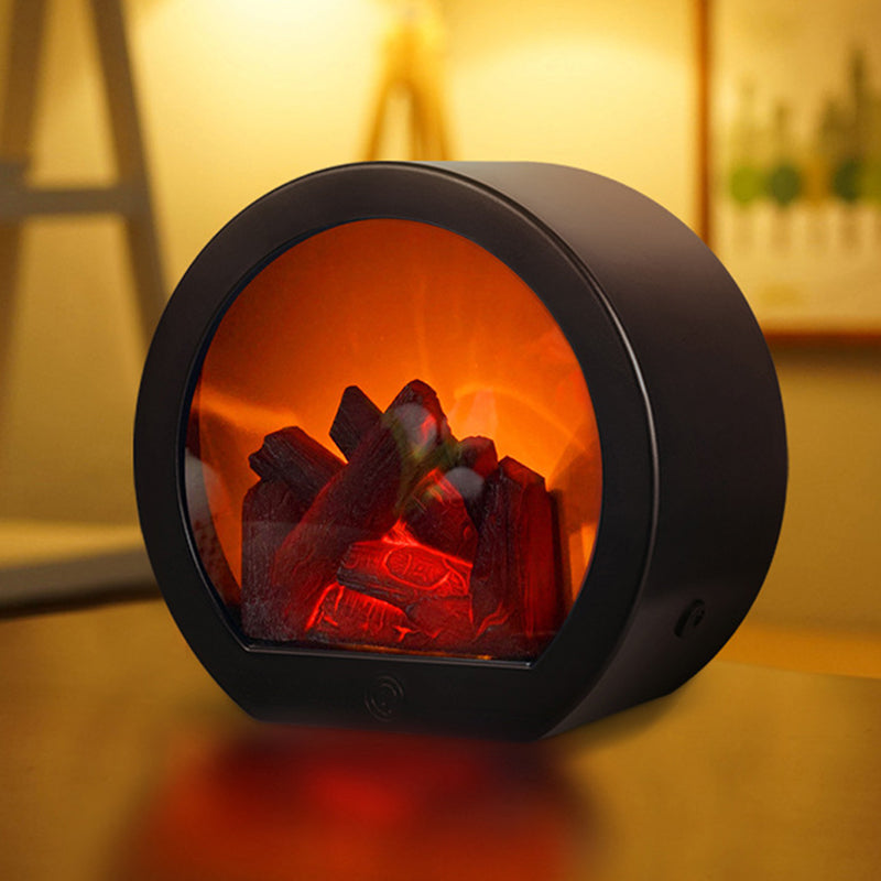 Trendy Retro ABS Simulierte Flamme Kamin Tischlampe