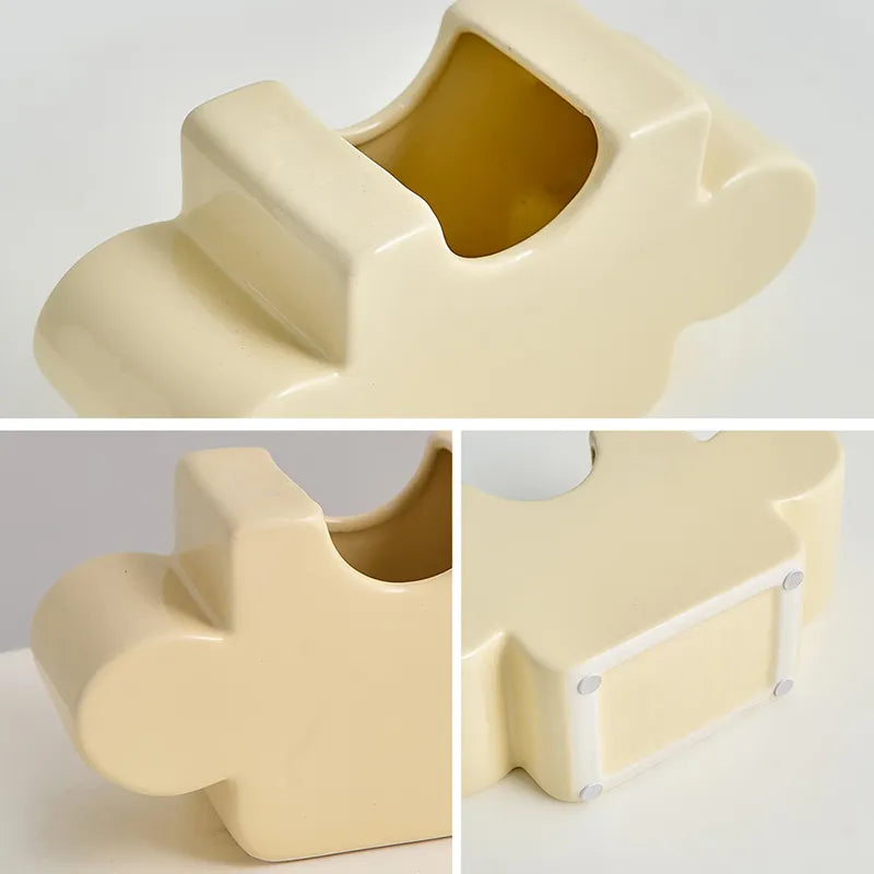 Kreative Keramikvase im Puzzle-Design – Stilvolle Dekoration für Blumenarrangements-6