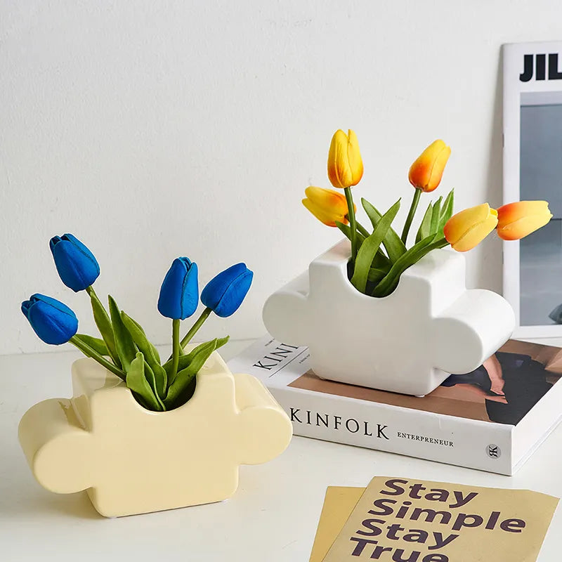 Kreative Keramikvase im Puzzle-Design – Stilvolle Dekoration für Blumenarrangements-5