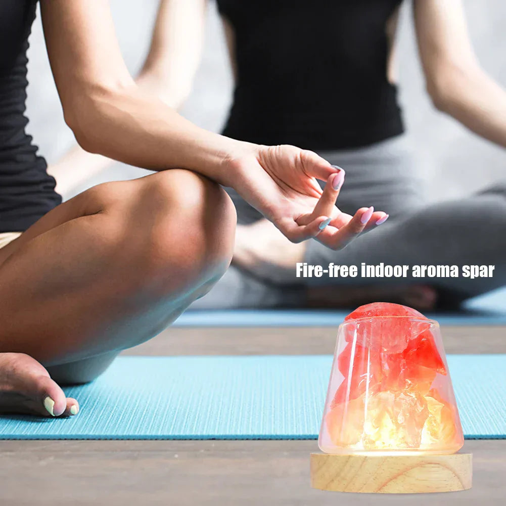 PureAura Kristallleuchte | Himalaya Salzlampe mit Öl-Diffusor | Nachtlicht & Luftreinigung-5