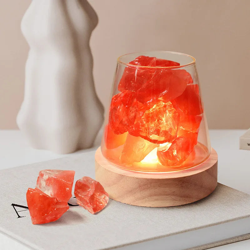 PureAura Kristallleuchte | Himalaya Salzlampe mit Öl-Diffusor | Nachtlicht & Luftreinigung-4