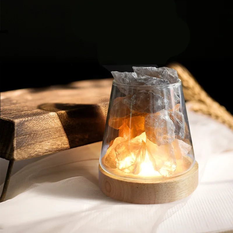 PureAura Kristallleuchte | Himalaya Salzlampe mit Öl-Diffusor | Nachtlicht & Luftreinigung-3