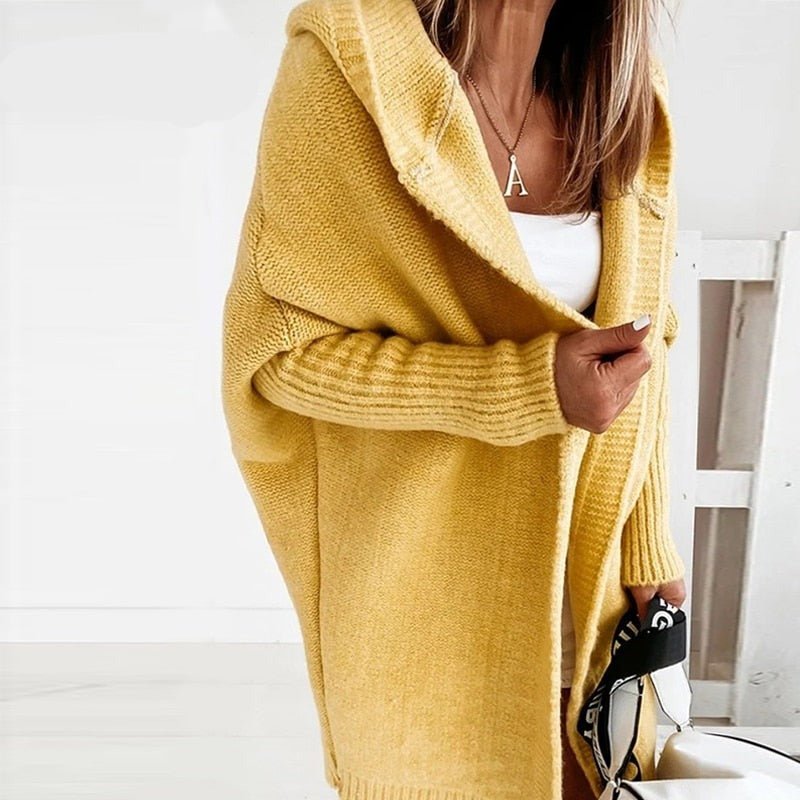 Damen Strickjacke mit Fledermausärmeln und lockerer Passform
