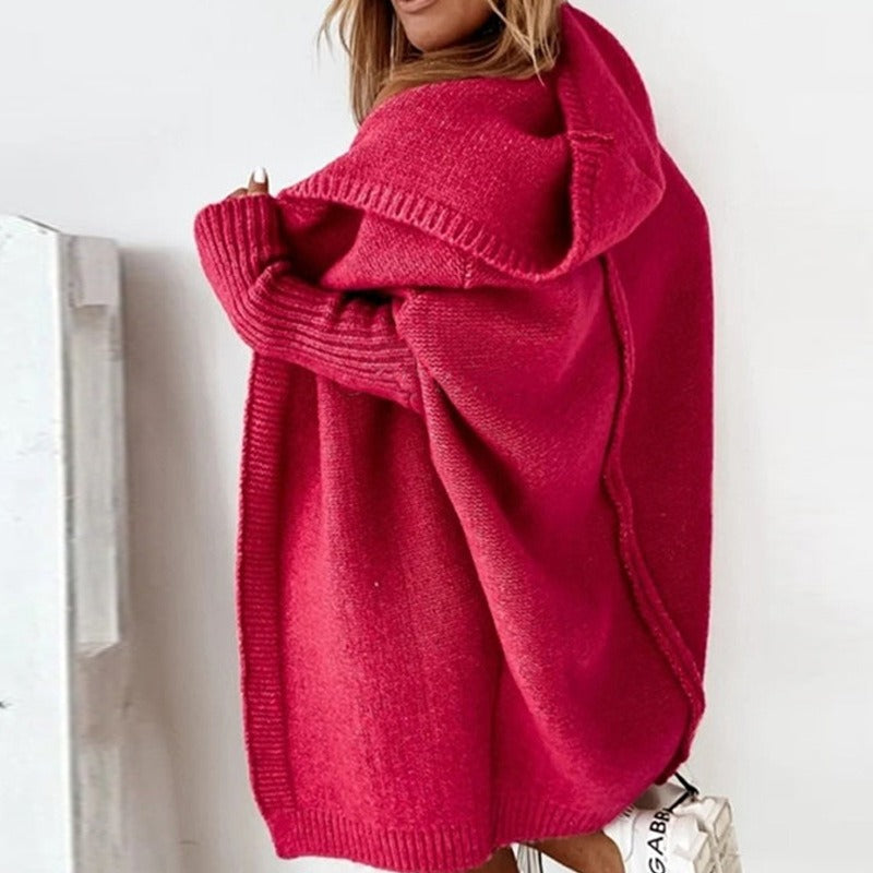 Damen Strickjacke mit Fledermausärmeln und lockerer Passform