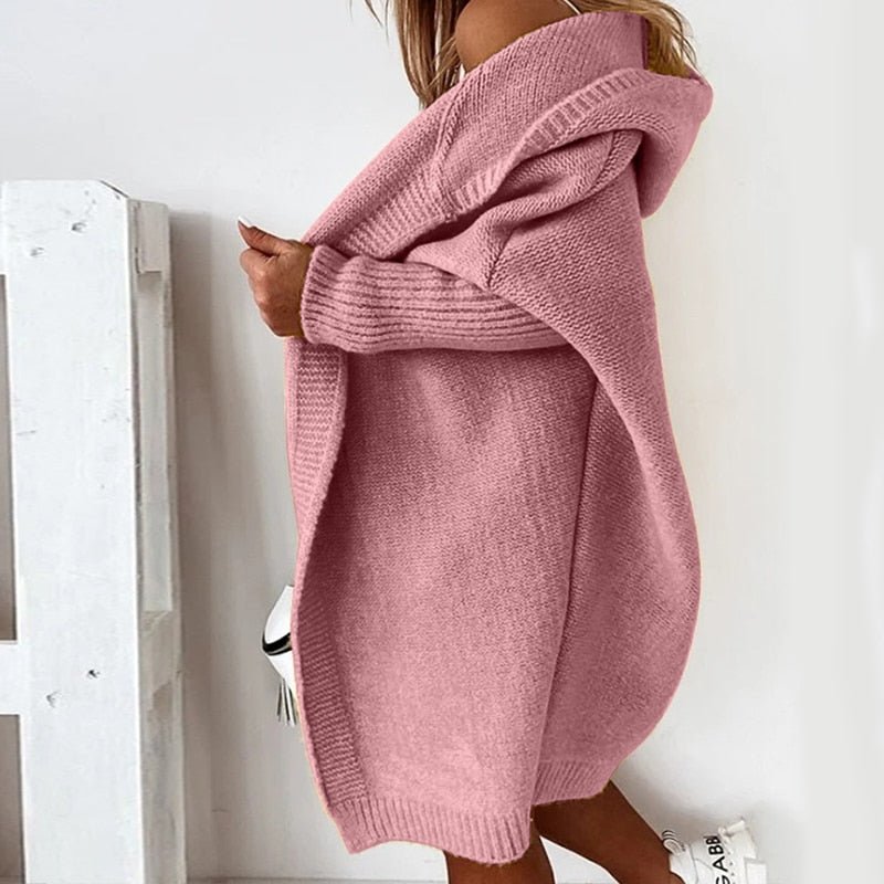 Damen Strickjacke mit Fledermausärmeln und lockerer Passform