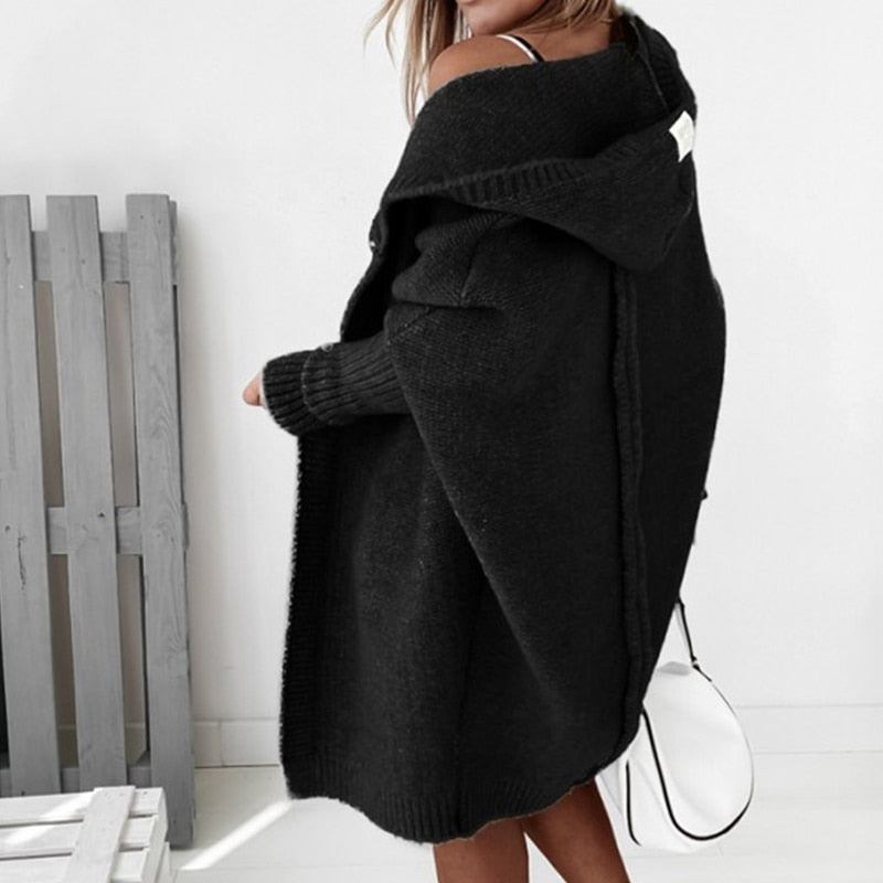 Damen Strickjacke mit Fledermausärmeln und lockerer Passform