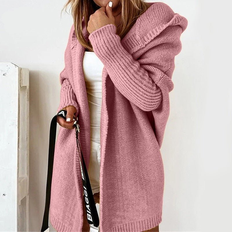 Damen Strickjacke mit Fledermausärmeln und lockerer Passform