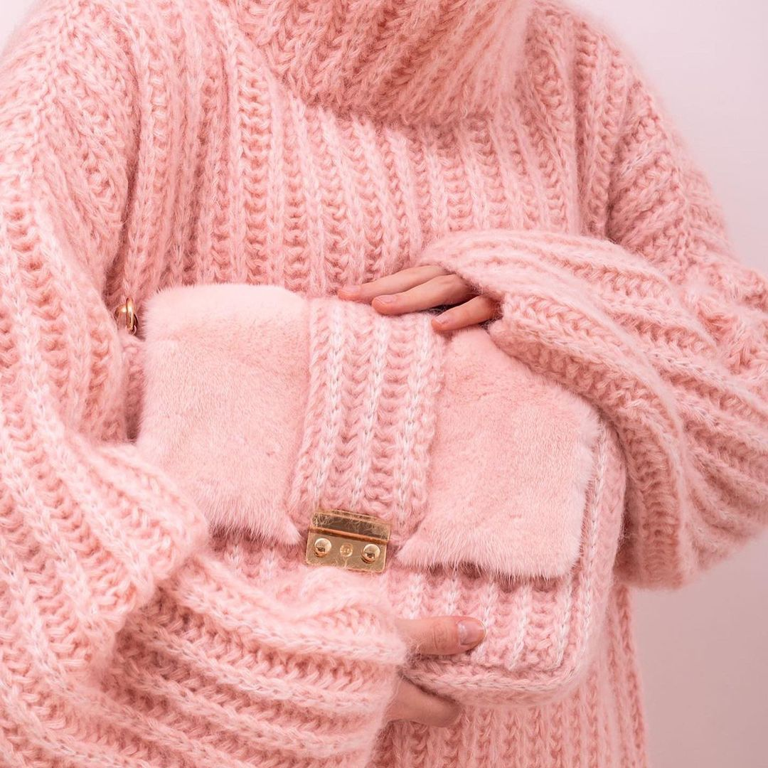 Damen Grobstrick Rollkragenpullover Winter
