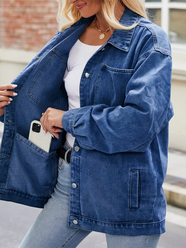 Damen Winterjacke mit Knopfleiste und Brusttaschen