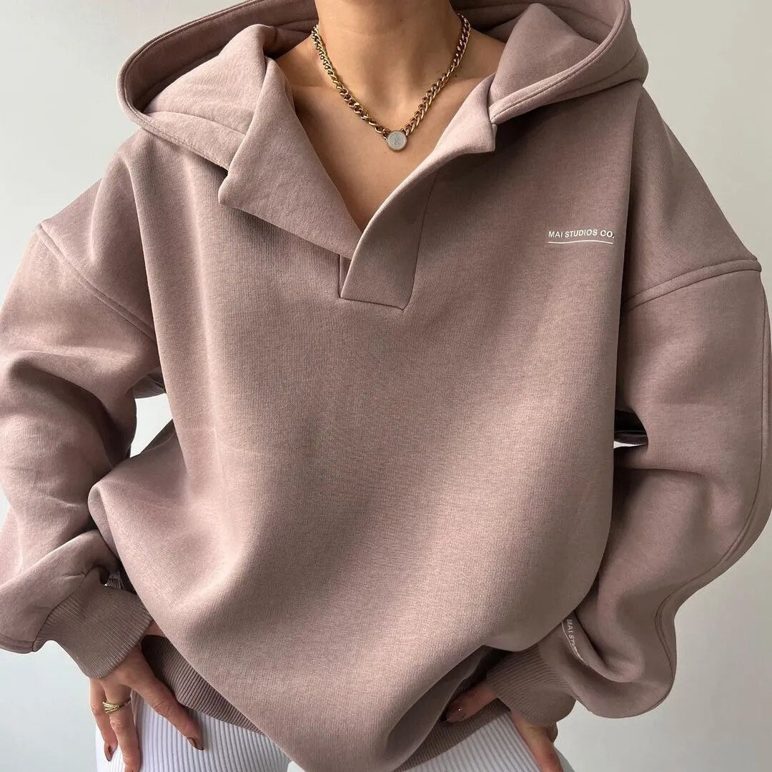 Damen Kapuzenpullover mit geradem Schnitt für die kalte Jahreszeit