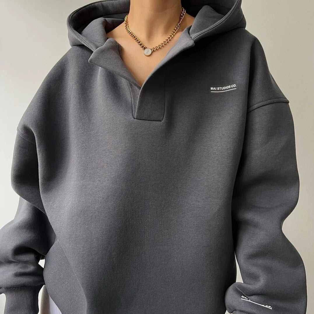 Damen Kapuzenpullover mit geradem Schnitt für die kalte Jahreszeit