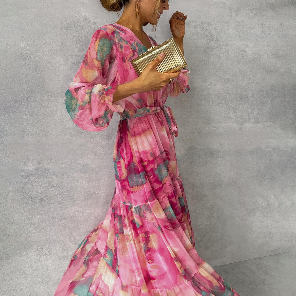 Damen-Langarmkleid für festliche Anlässe in Maxilänge