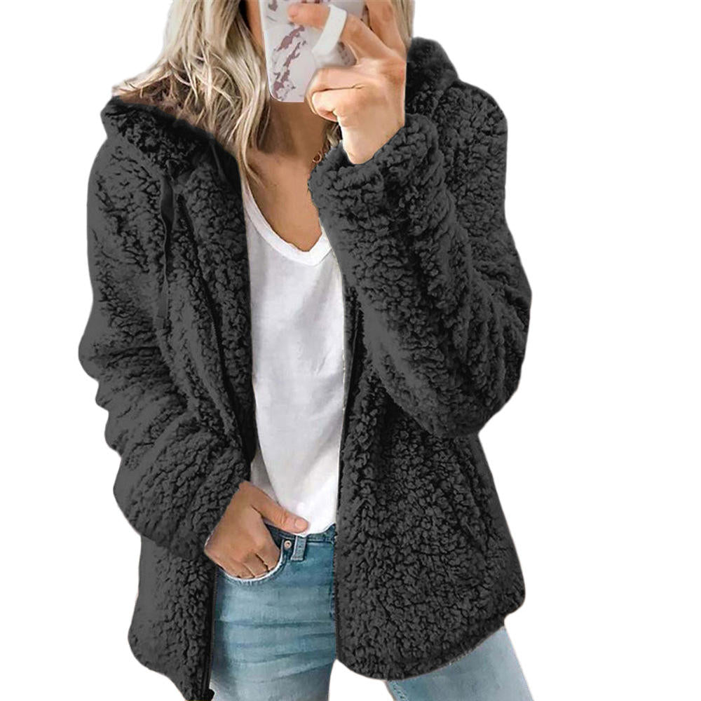 Damen Winterjacke mit Kapuze und warmer Fütterung