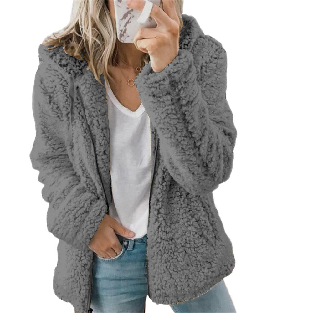 Damen Winterjacke mit Kapuze und warmer Fütterung