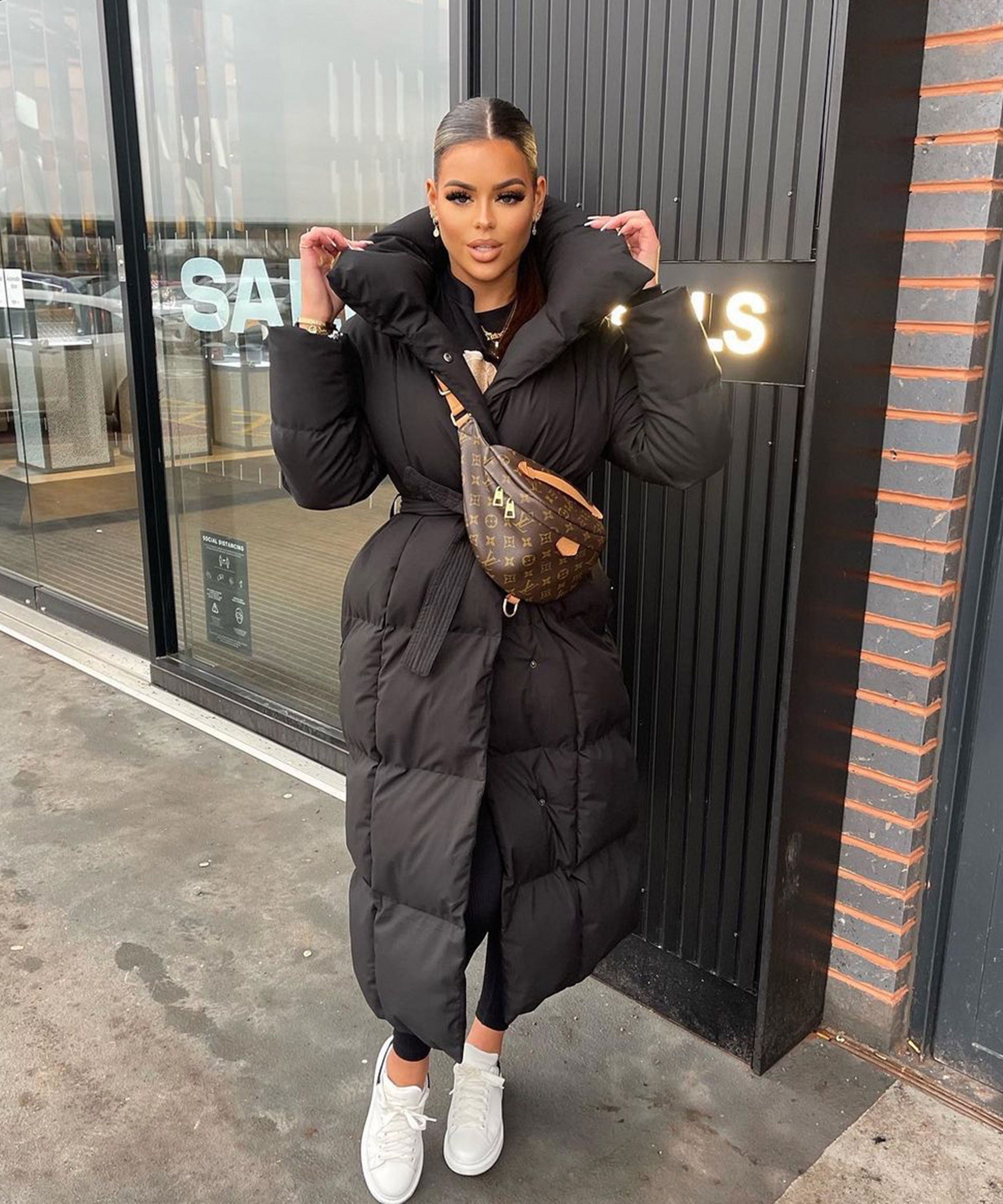 Damen Parka mit Gürtel in Oversize