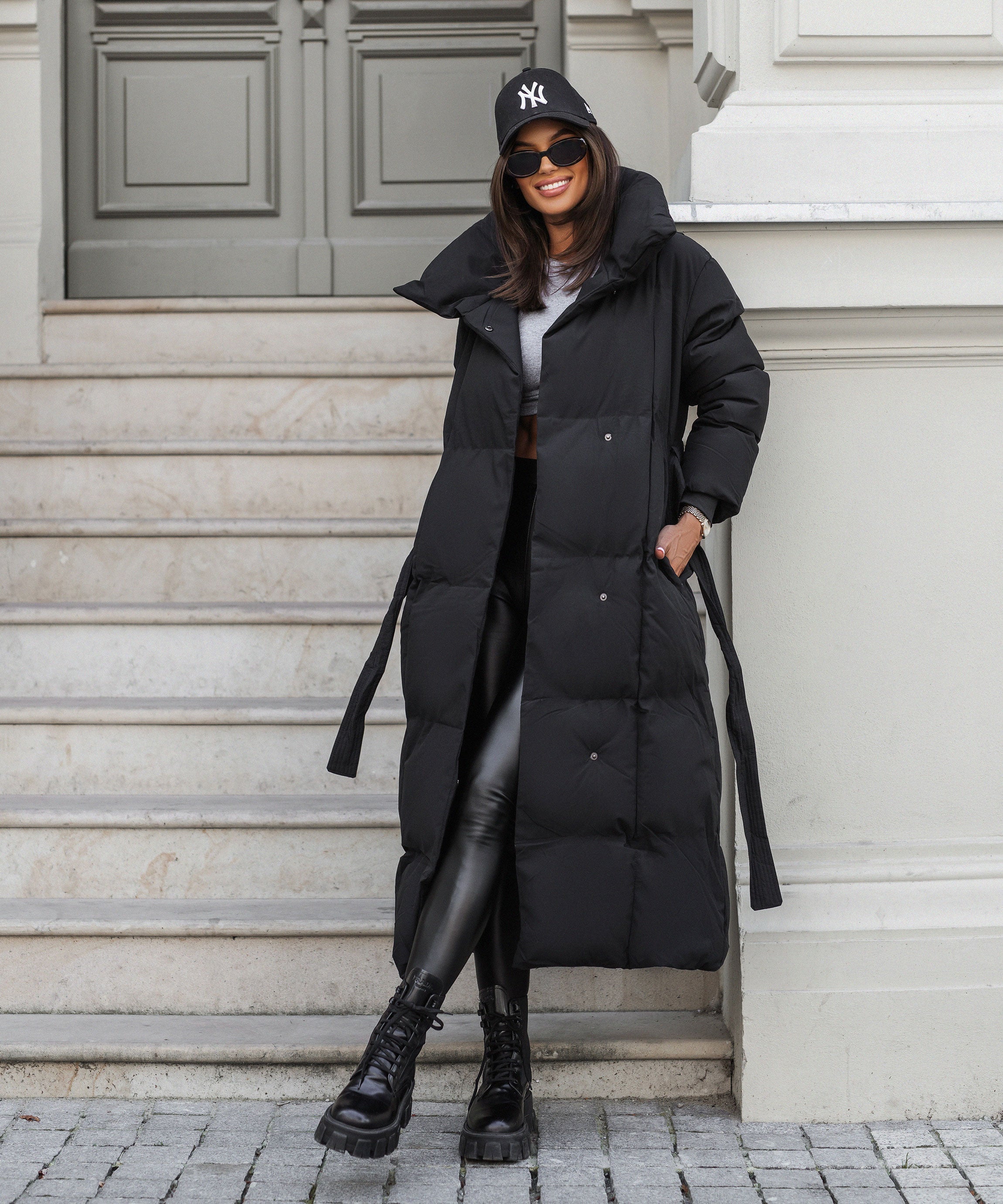 Damen Parka mit Gürtel in Oversize