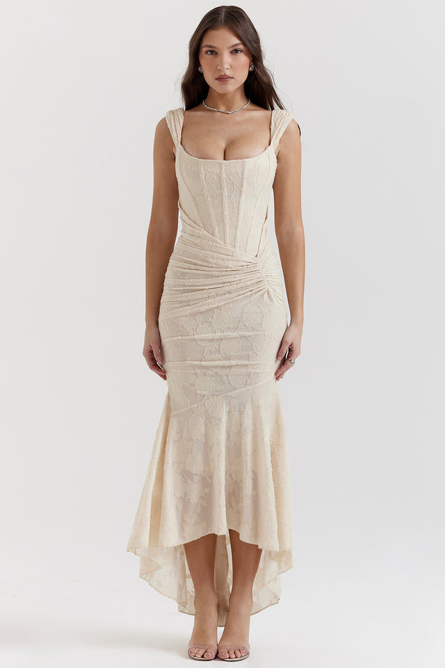 Damenkleid mit quadratischem Ausschnitt