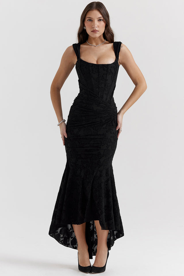 Damenkleid mit quadratischem Ausschnitt