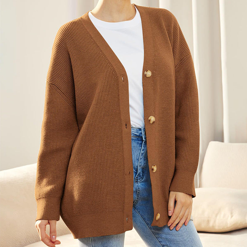Damen Strickjacke mit geradem Schnitt und klarer Linienführung
