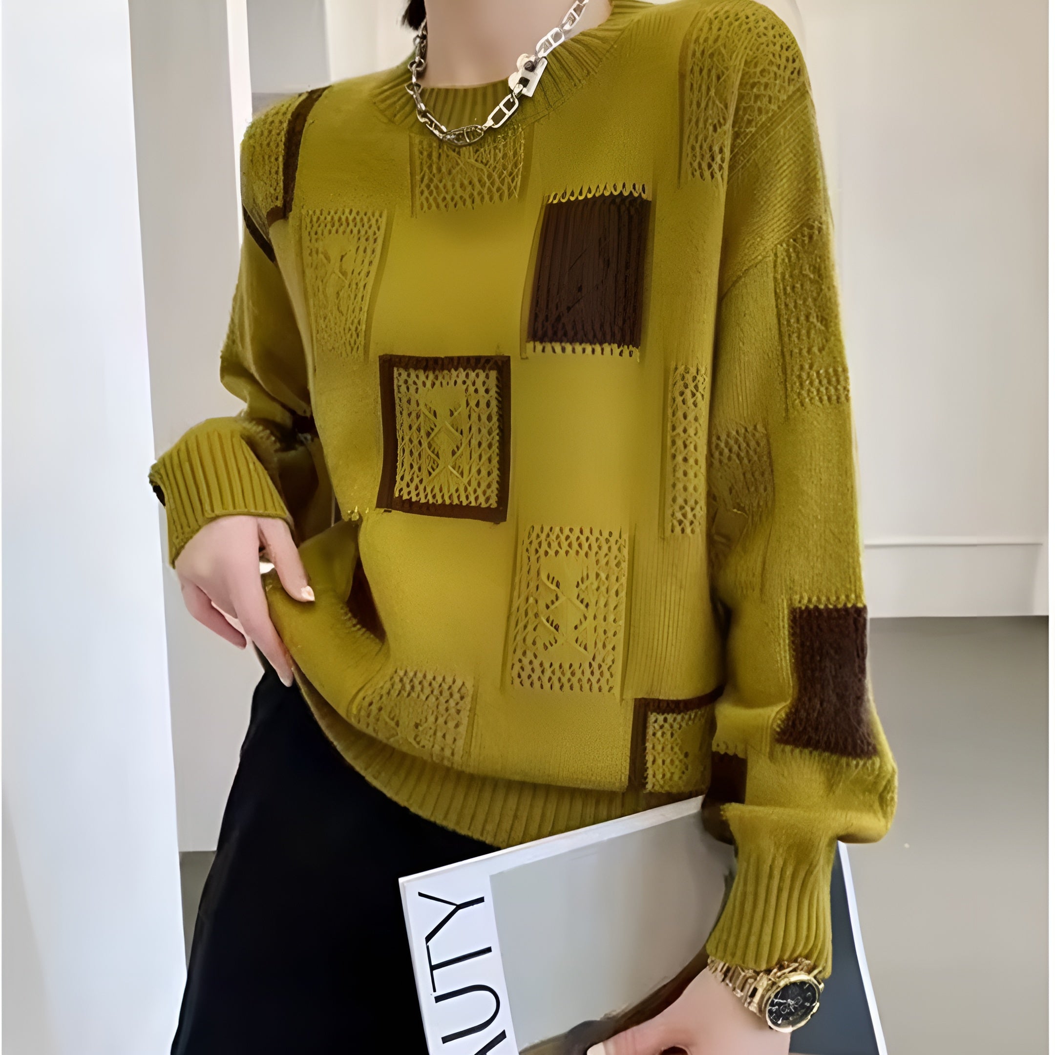 Damen Strickpullover mit klassischem Schnitt