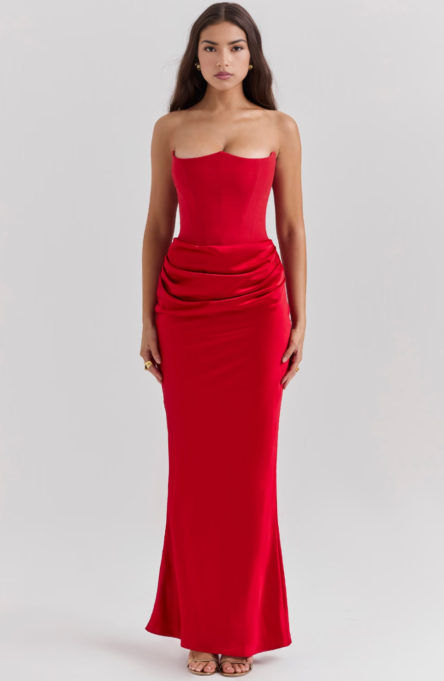 Damen Abendkleid mit schulterfreiem Schnitt für festliche Anlässe