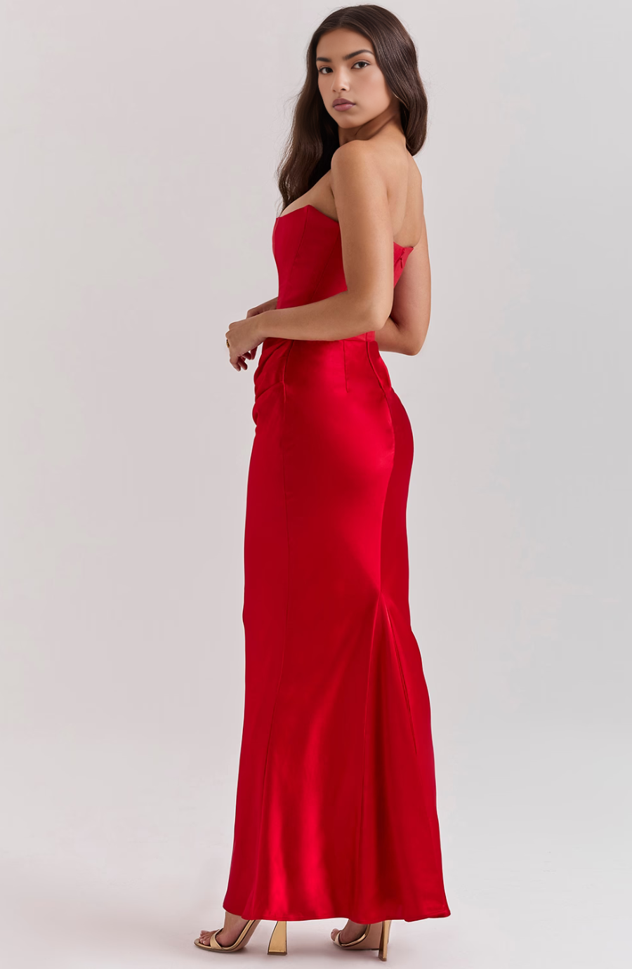Damen Abendkleid mit schulterfreiem Schnitt für festliche Anlässe