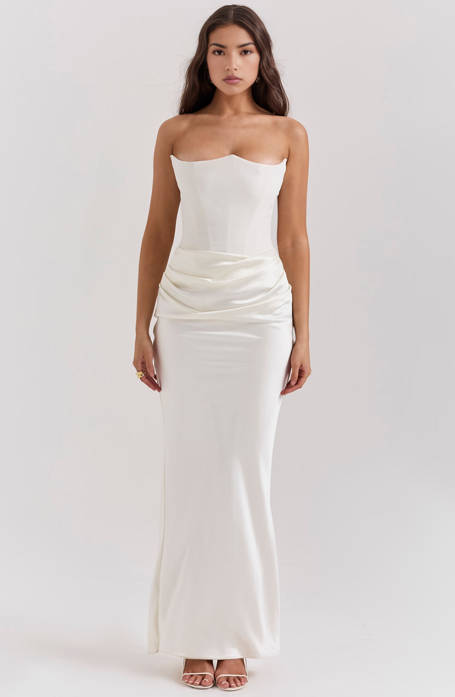 Damen Abendkleid mit schulterfreiem Schnitt für festliche Anlässe