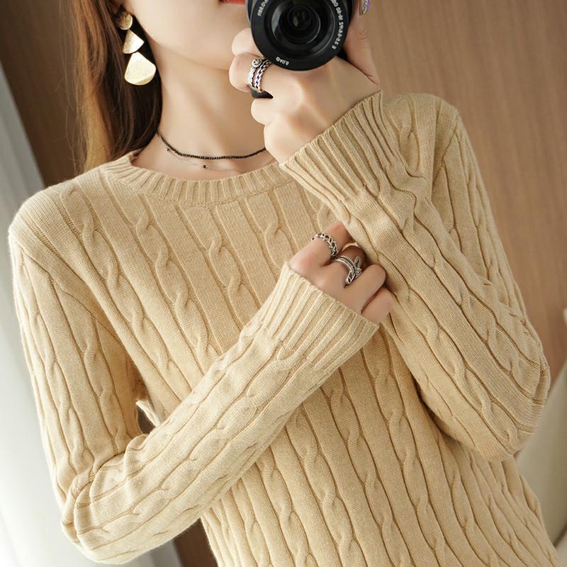 Damen Winterpullover mit Zopfmuster