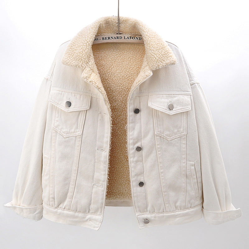 Damen Herbstjacke mit lockerer Passform und dicker Verarbeitung