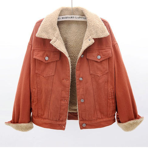 Damen Herbstjacke mit lockerer Passform und dicker Verarbeitung
