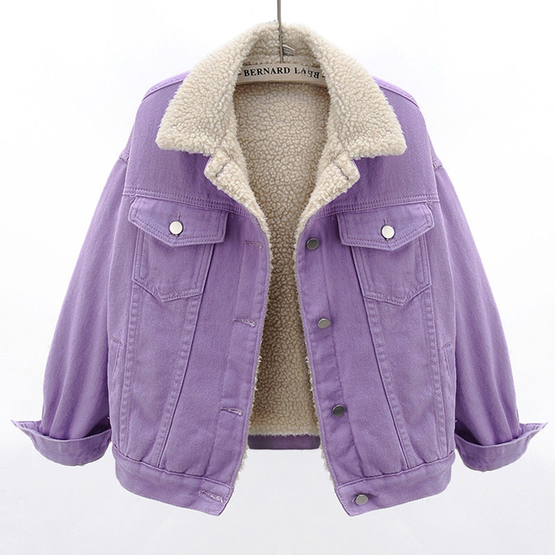 Damen Herbstjacke mit lockerer Passform und dicker Verarbeitung