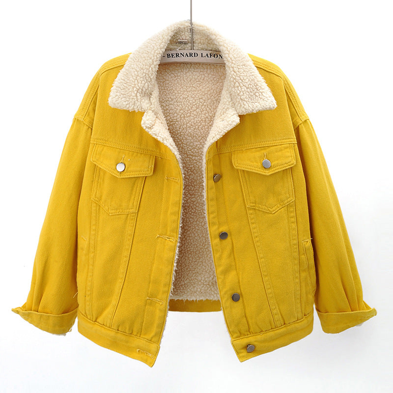 Damen Herbstjacke mit lockerer Passform und dicker Verarbeitung