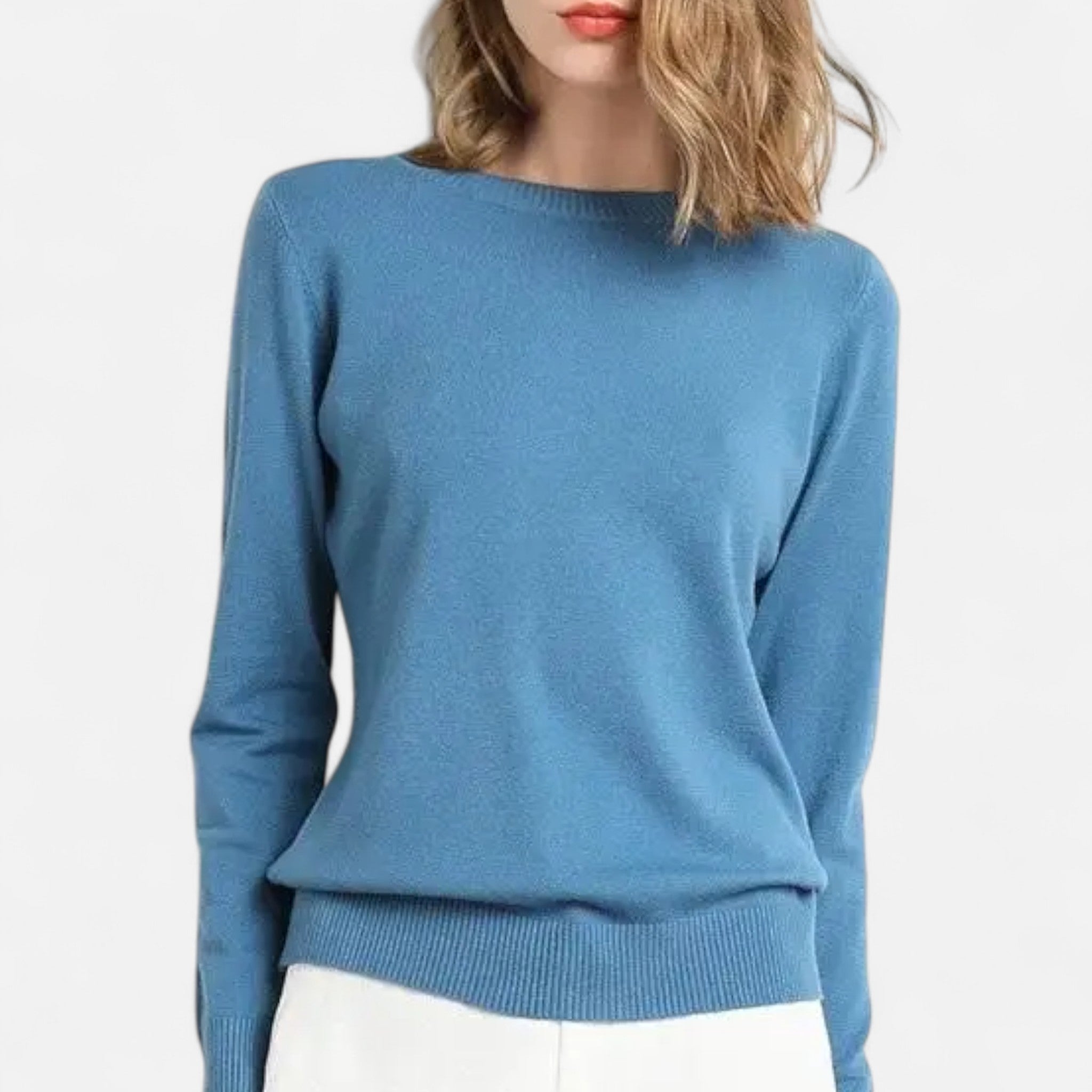 Damenpullover mit Rundhalsausschnitt und schmaler Silhouette für den Winter